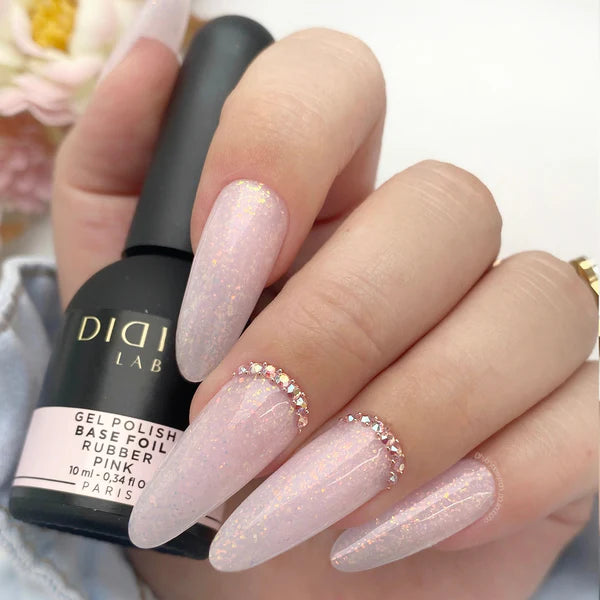 Gel polish, Rubber base foil, pink, 10ml