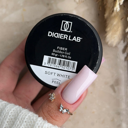 Fiber builder gel "Didier Lab", Soft white,HEMA och TPO-fri 50gr
