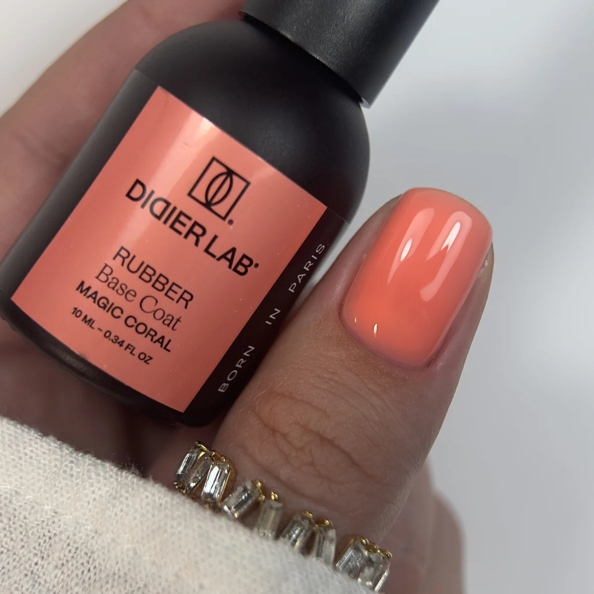 Rubber Base Coat, Magic Coral, HEMA & TPO-fri, DidierLab, 10 ml