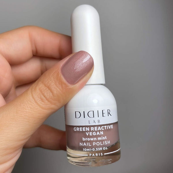 Green reactive, vegan nail polish "Didier Lab", brown mist, 10ml