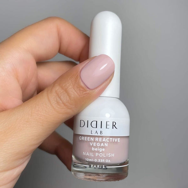 Green reactive, vegan nail polish "Didier Lab", beige, 10ml