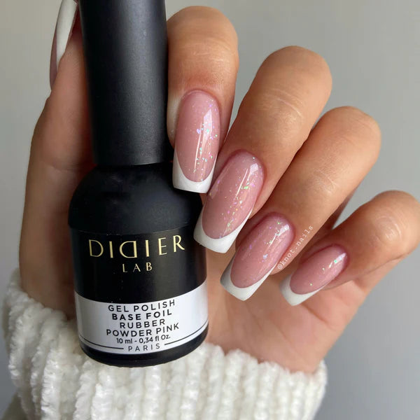 Gel polish, Rubber base foil, powder pink , 10ml