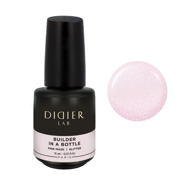 Builder Gel in a bottle "Didier Lab" Pink Mask Glitter, 15ml