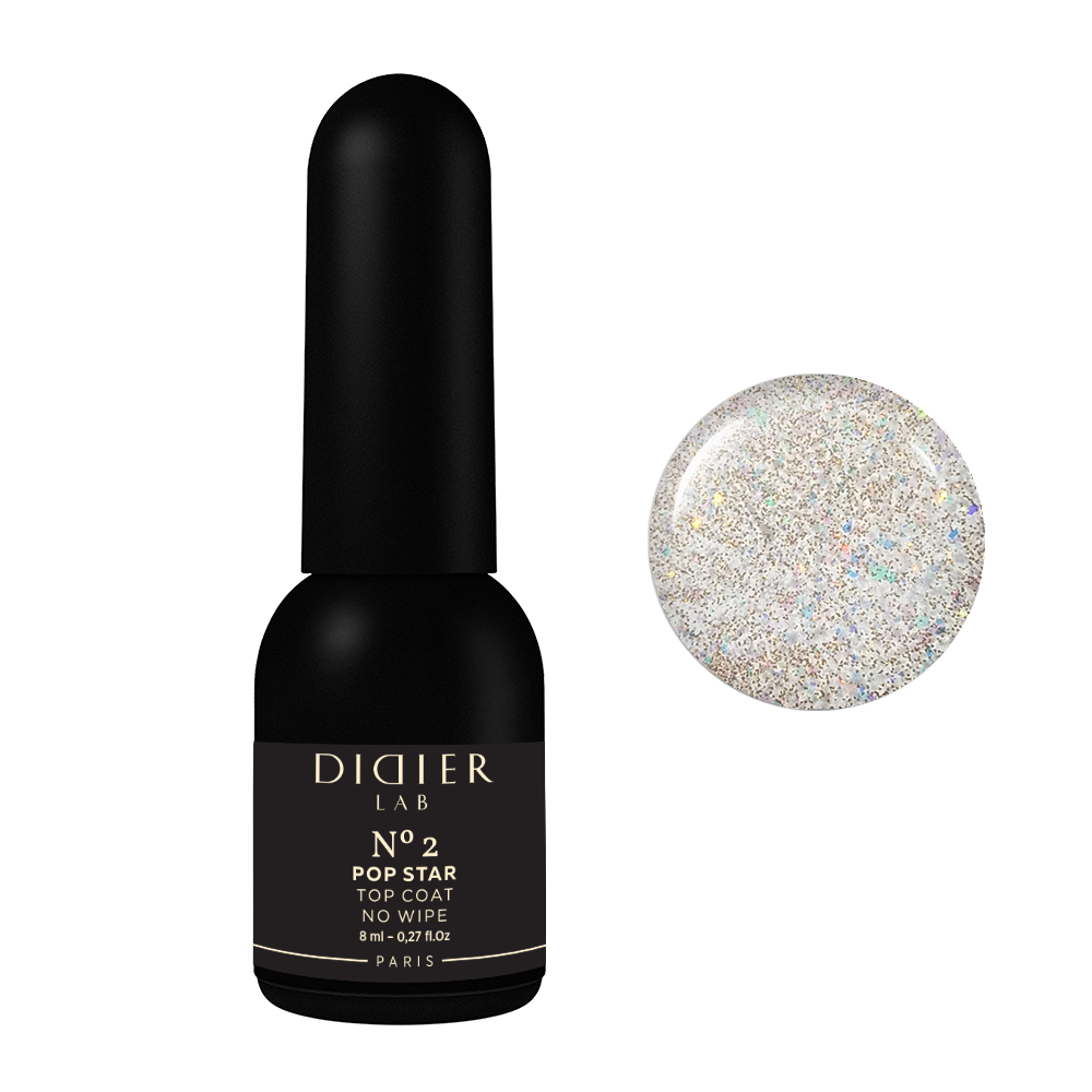 Gel polish Top coat no wipe "Didier Lab", Pop Star, No2
