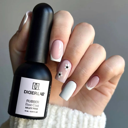 Rubber Base Coat, Milky Pink, HEMA & TPO-fri, DidierLab, 10 ml