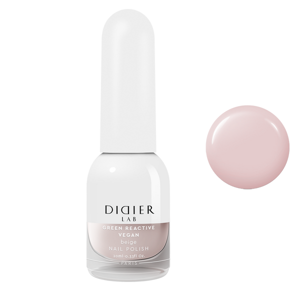 Green reactive, vegan nail polish "Didier Lab", beige, 10ml