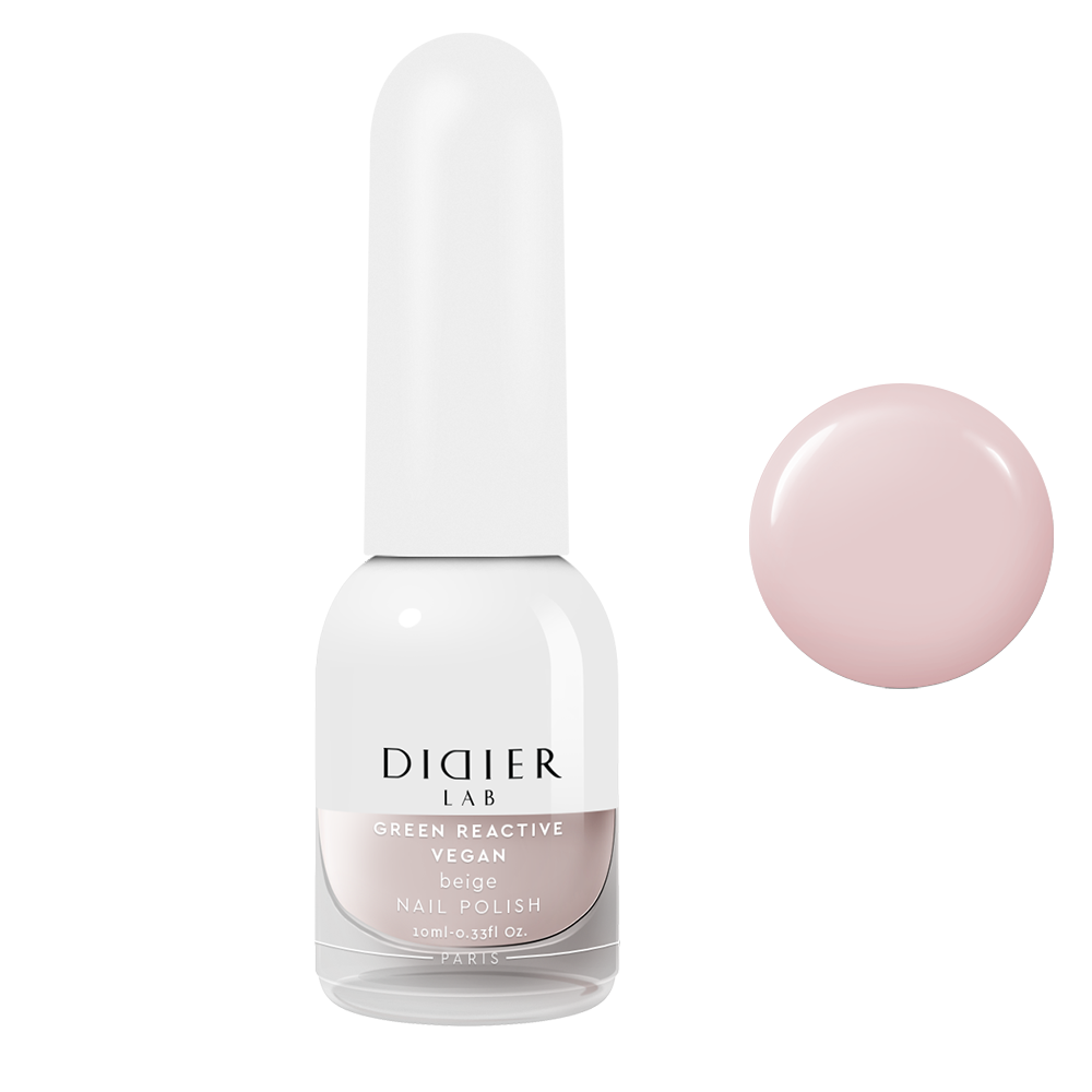 Green reactive, vegan nail polish "Didier Lab", beige, 10ml