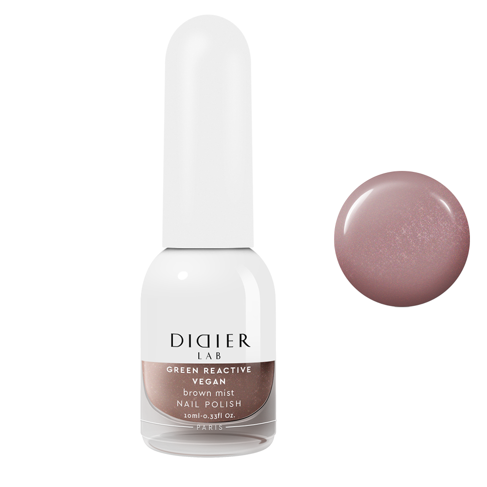 Green reactive, vegan nail polish "Didier Lab", brown mist, 10ml