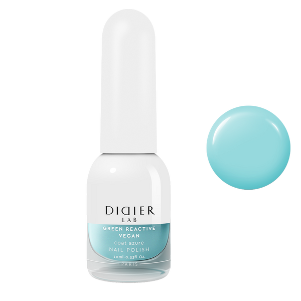 Green reactive, vegan nail polish "Didier Lab", coat azure, 10ml