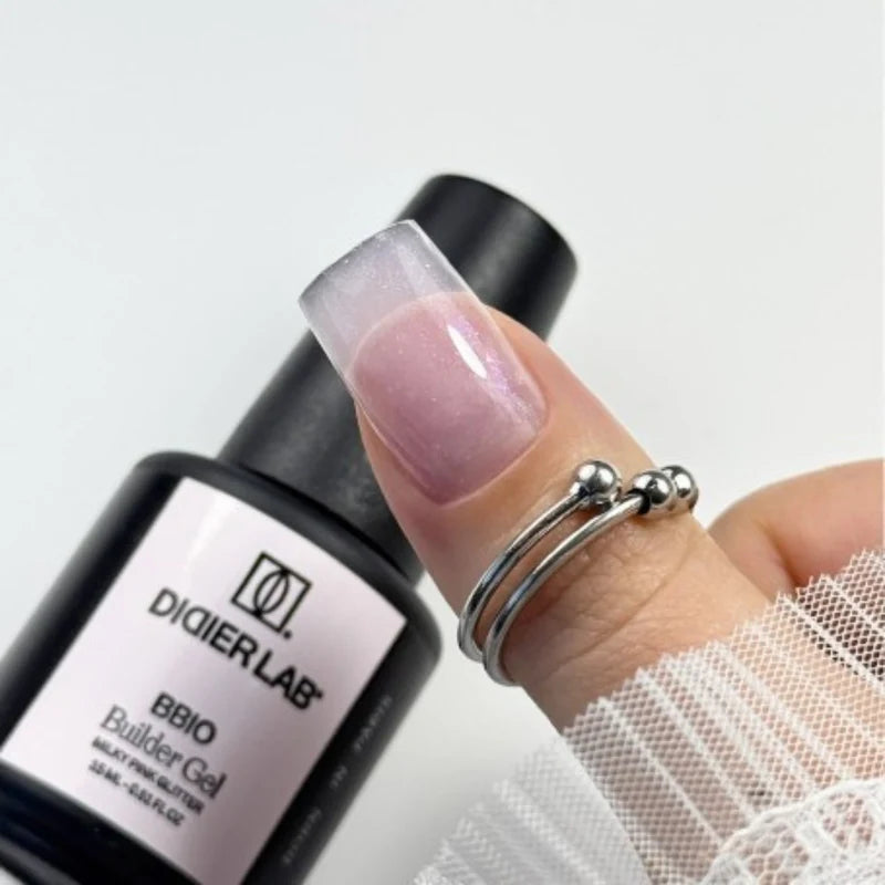 BBIO Builder Gel In Bottle - Milky Pink Glitter, 15 ml