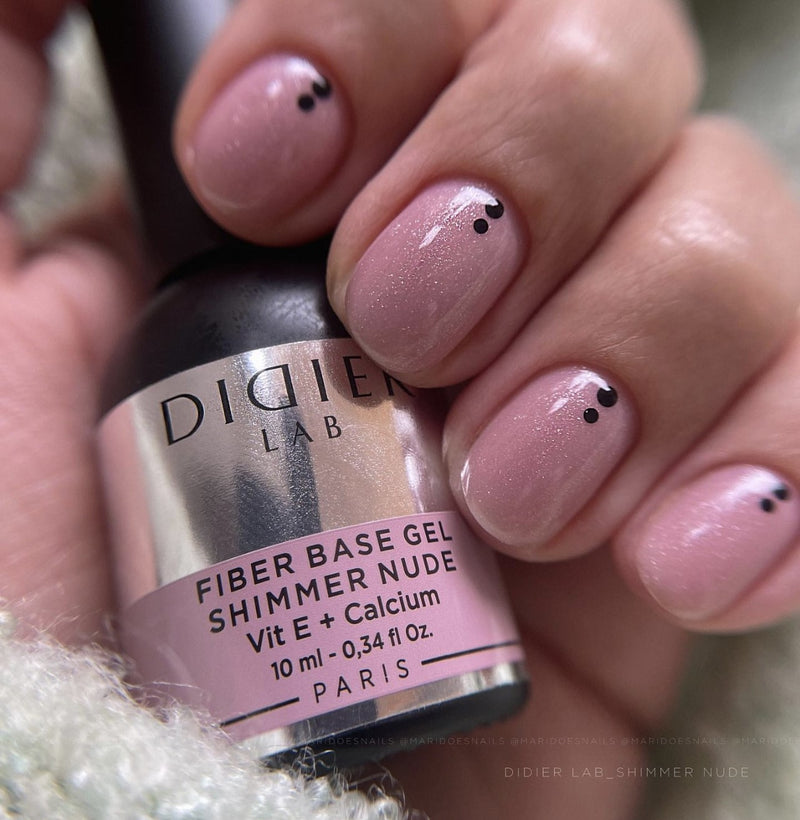 Fiber base gel "Didier Lab", Shimmer Nude, 10ml