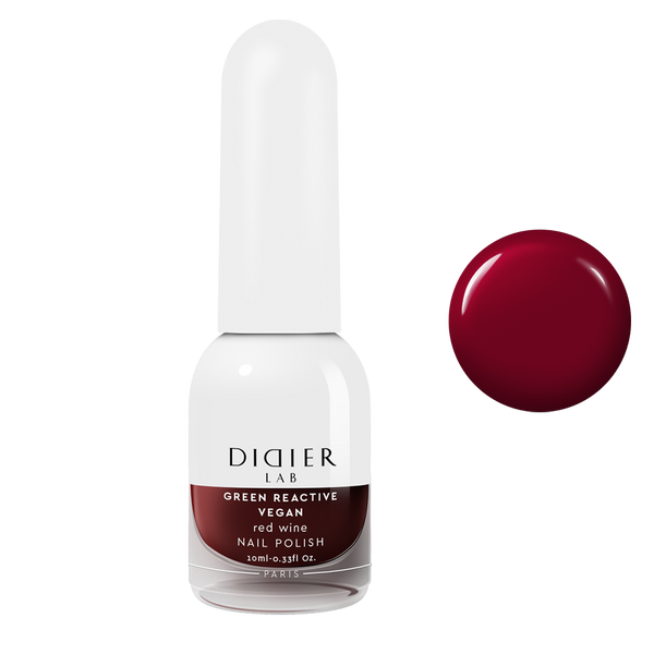 Green reactive, vegan nail polish "Didier Lab", red wine, 10ml