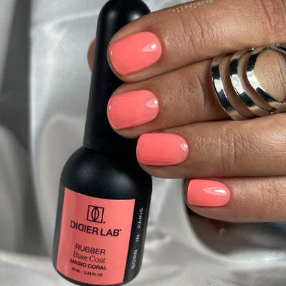 Gel polish, Rubber base coat, magic coral, 10ml