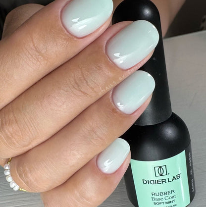 Gel polish, Rubber base coat, soft mint, 10ml