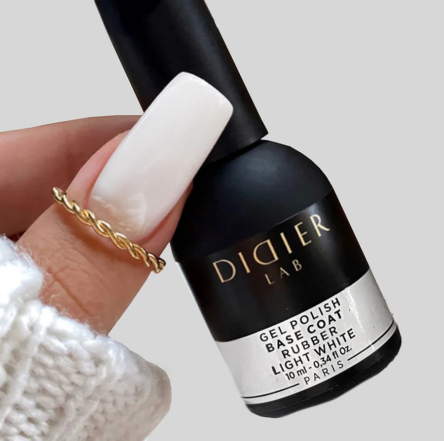 Rubber Base Coat, Light White, HEMA & TPO-fri, DidierLab, 10 ml