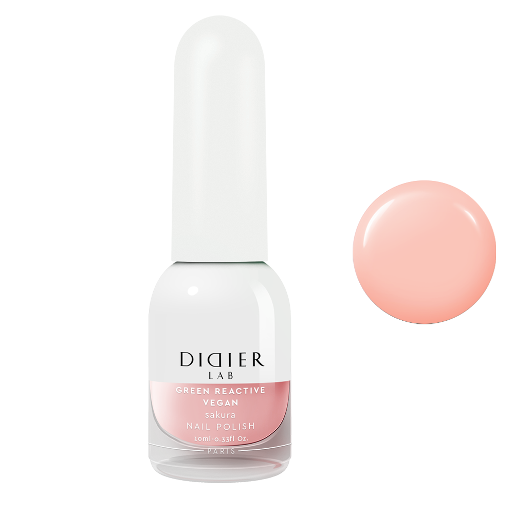 Green reactive, vegan nail polish "Didier Lab", sakura, 10ml