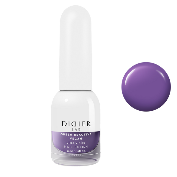 Green reactive, vegan nail polish "Didier Lab", ultra violet, 10ml