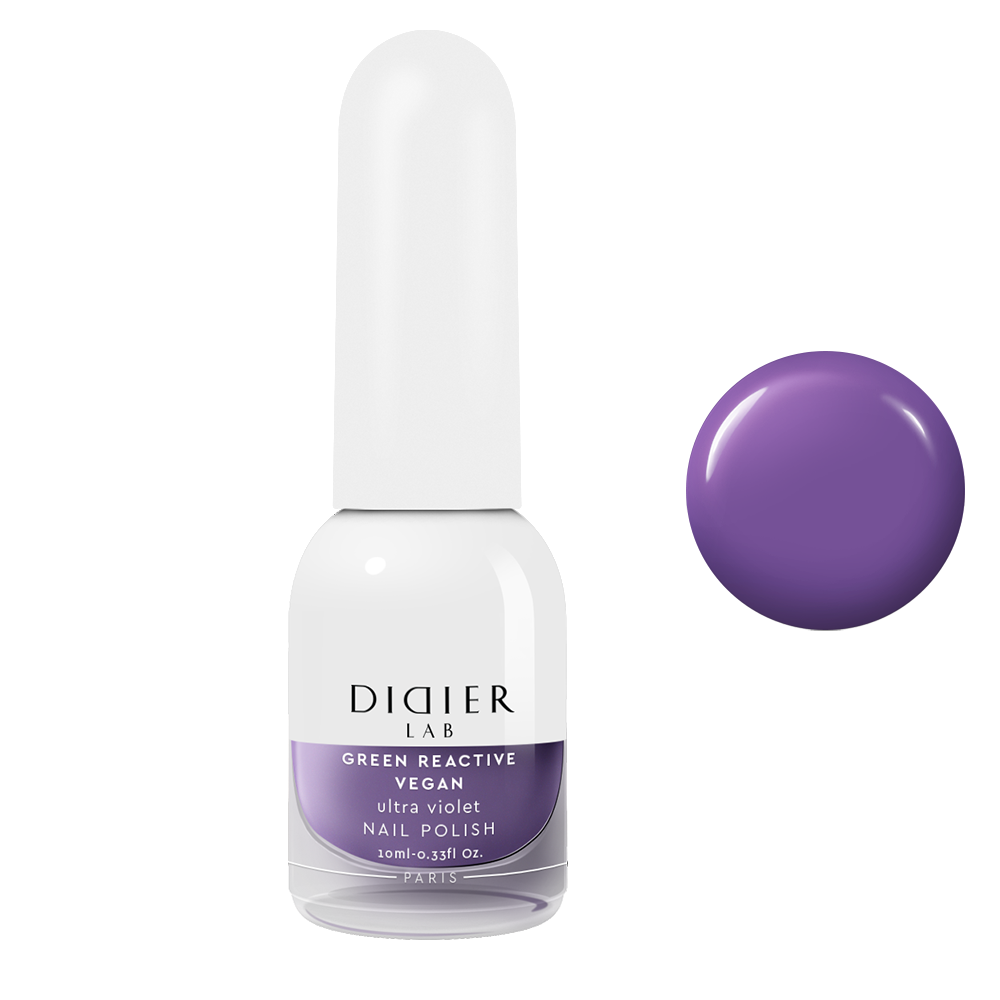 Green reactive, vegan nail polish "Didier Lab", ultra violet, 10ml