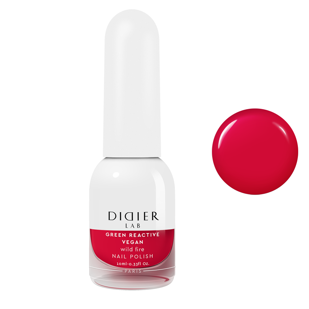 Green reactive, vegan nail polish "Didier Lab", wild fire, 10ml