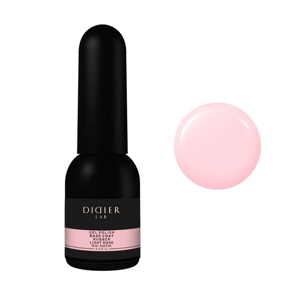 Gel polish, Rubber base coat, light rose, 10ml