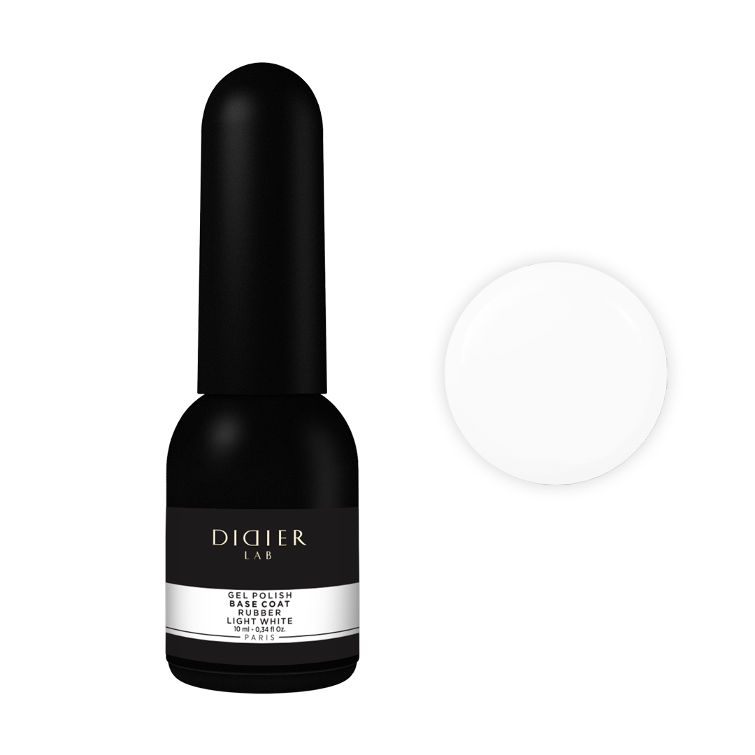 Gel polish, Rubber base coat, light white, 10ml