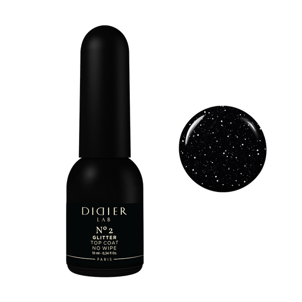 Gel polish "Didier Lab", Glitter Top coat, No2, 10ml