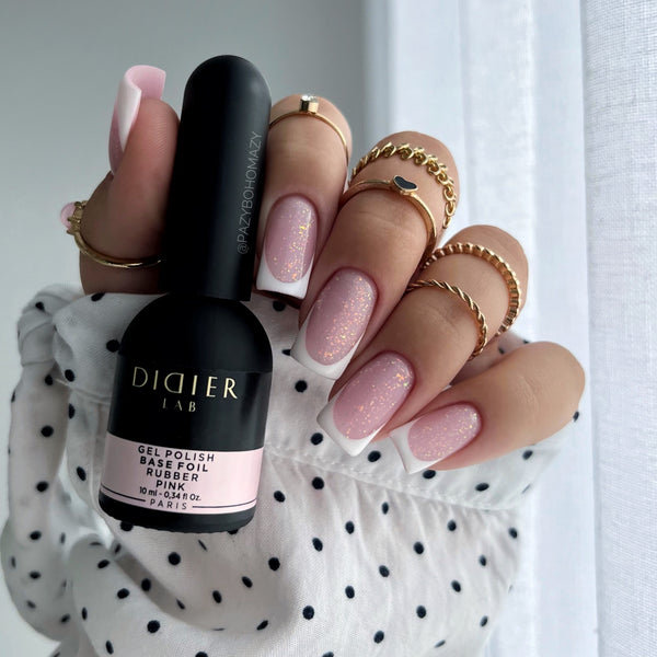Gel polish, Rubber base foil, pink  , 10ml