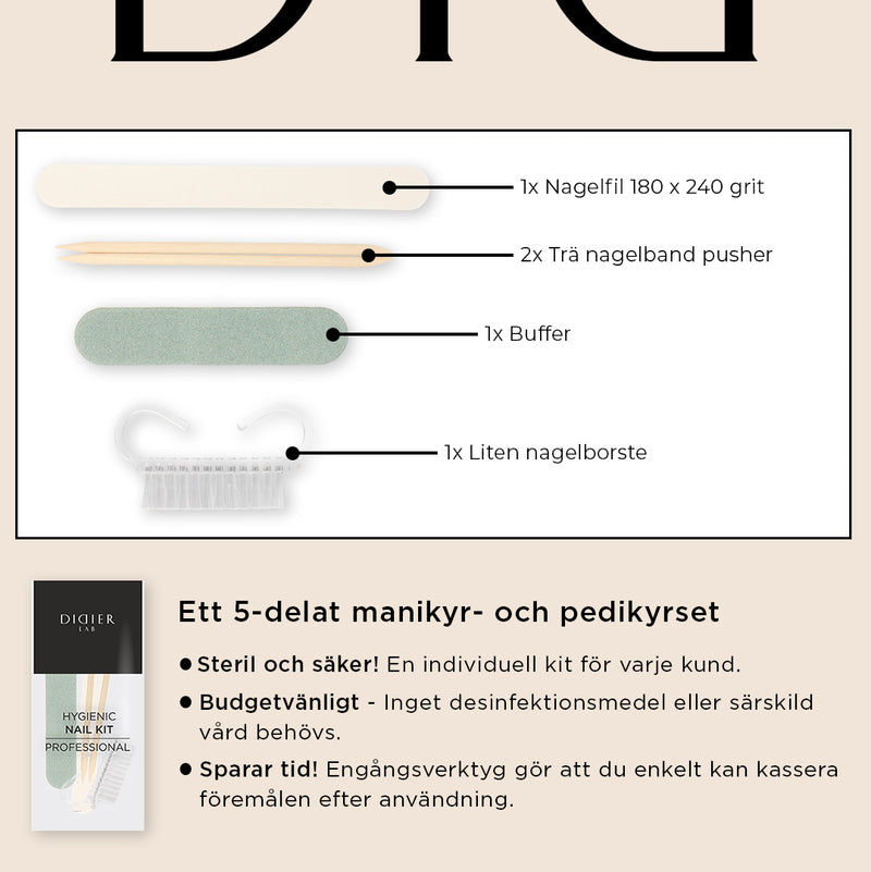 Disposable nail set "Didier Lab", 5 parts